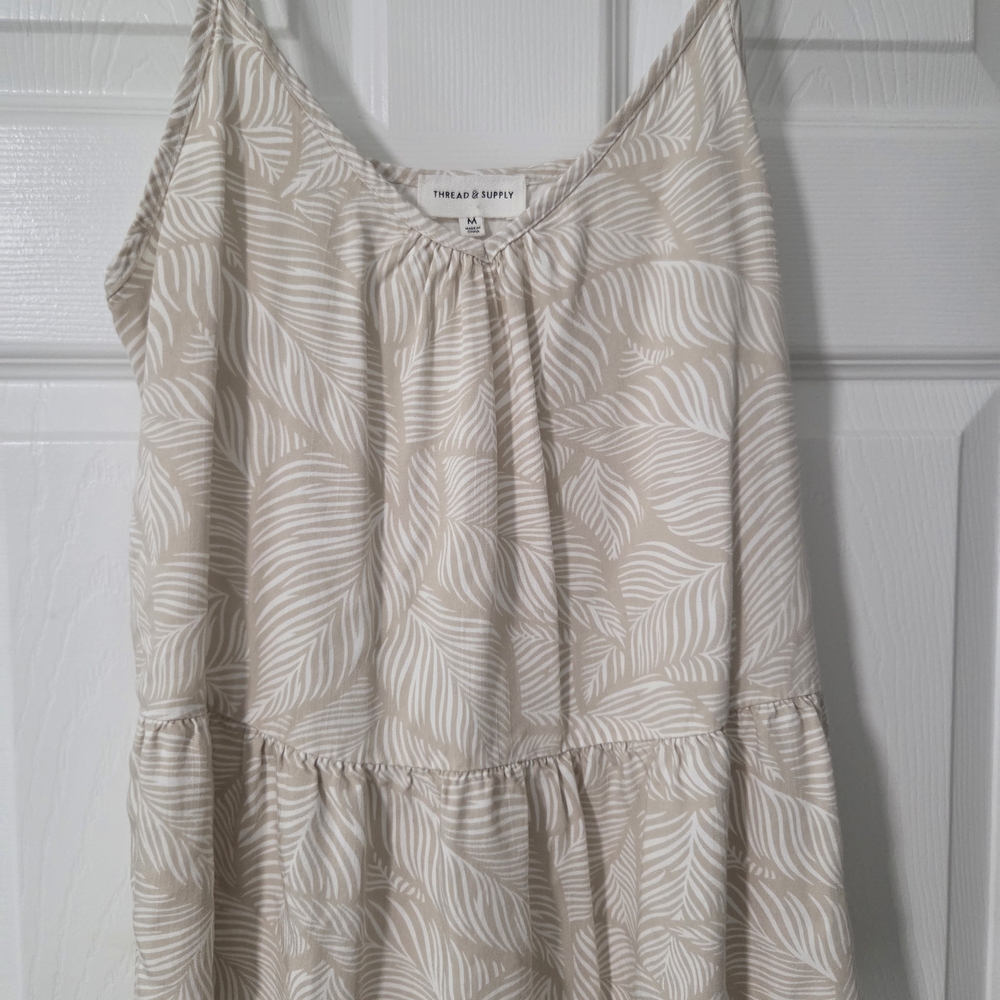 Thread & Supply Beige Leaf Print